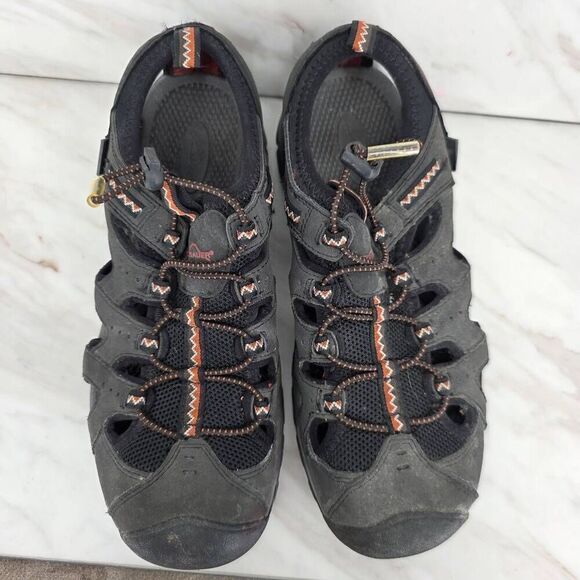 Eddie Bauer Men's Black Leather Adjustable Fit Outdoor Sandals Size 9‎ - Picture 4 of 5